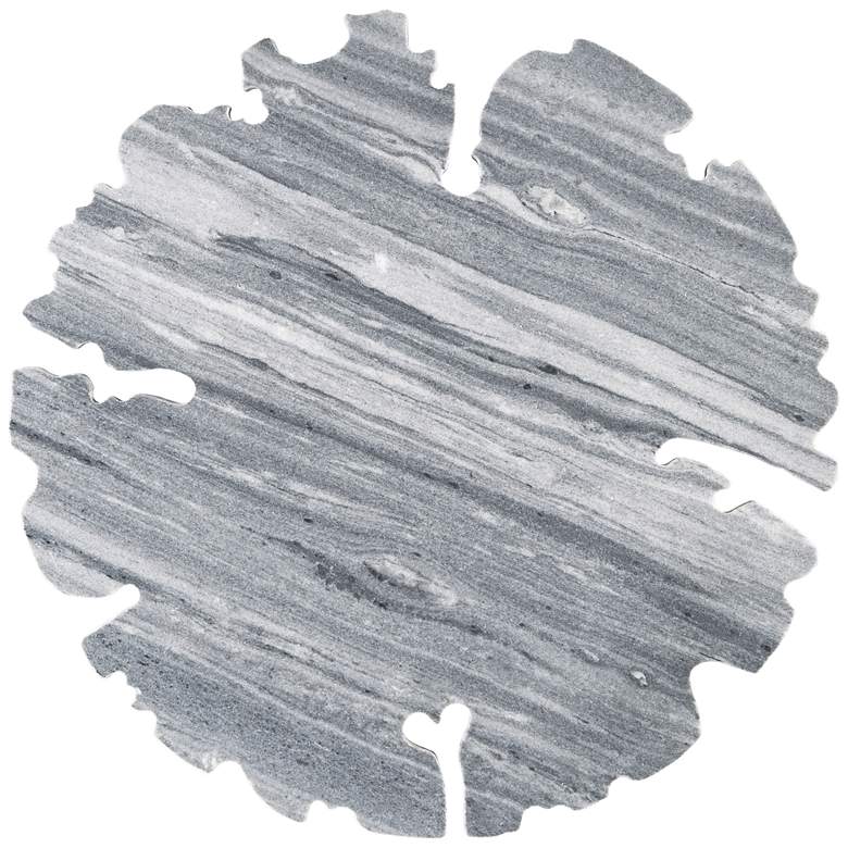 Image 3 Polly 18" Wide Gray Stone Marble Accent Table more views