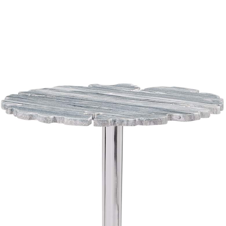 Image 4 Polly 18" Wide Gray Stone Marble Accent Table more views