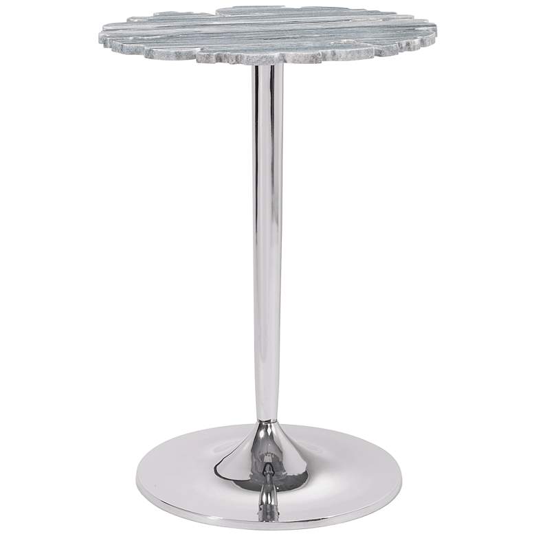 Image 6 Polly 18 inch Wide Gray Stone Marble Accent Table more views