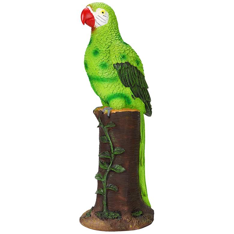Image 2 Polly 20"H Green Brown Outdoor Parrot Statue with Spotlight more views