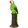 Polly 20"H Green Brown Outdoor Parrot Statue with Spotlight