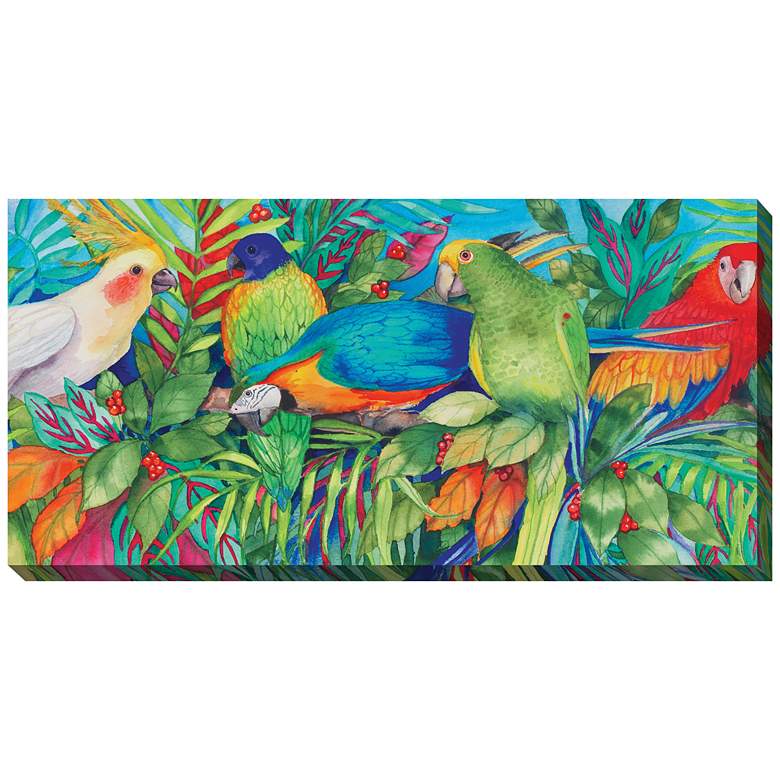 Image 2 Polly and Friends 48"W Rectangular Outdoor Canvas Wall Art