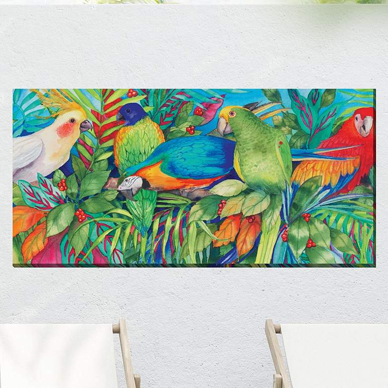 Image 1 Polly and Friends 48"W Rectangular Outdoor Canvas Wall Art