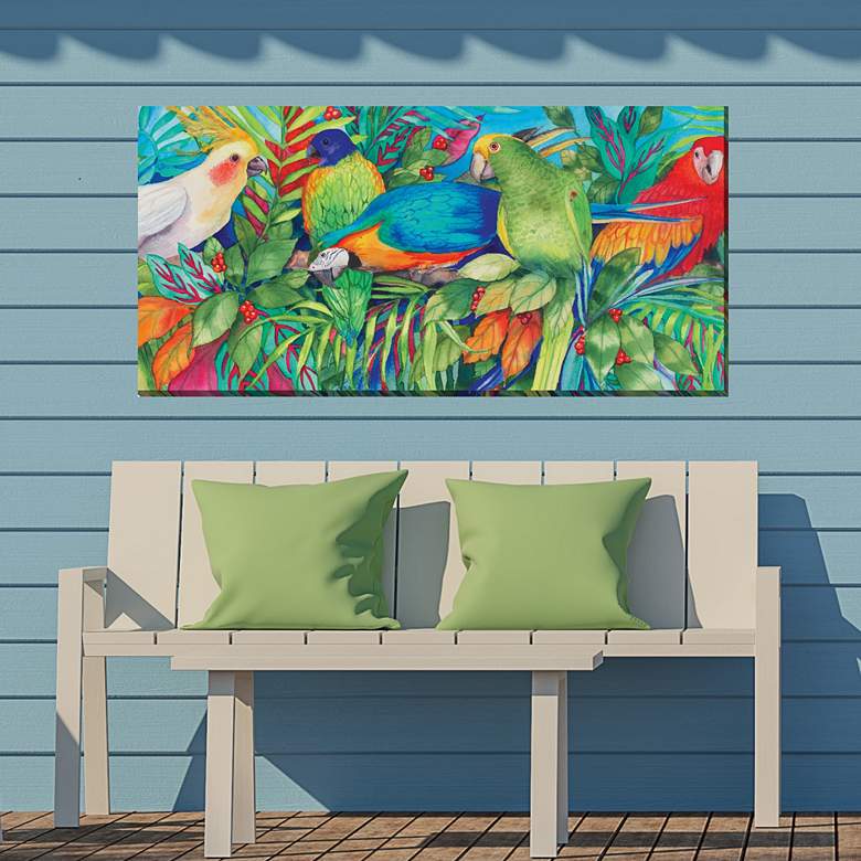 Image 3 Polly and Friends 48"W Rectangular Outdoor Canvas Wall Art more views