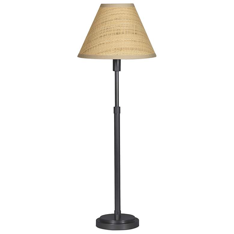 Image 1 Polly Buffet Lamp (Blackened Brass with Rattan Shade)