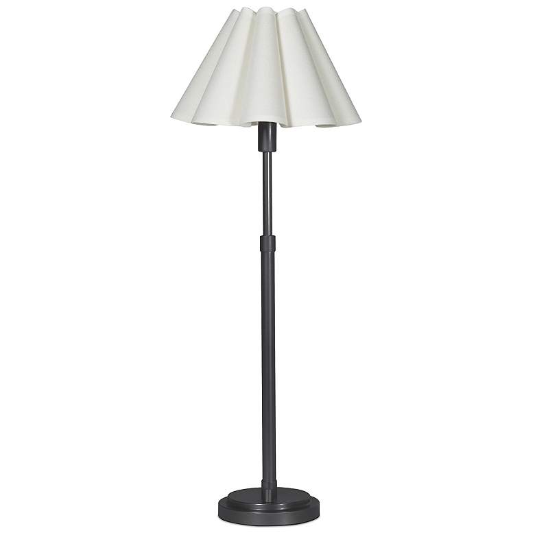 Image 1 Polly Buffet Lamp (Blackened Brass with White Scalloped Shade)