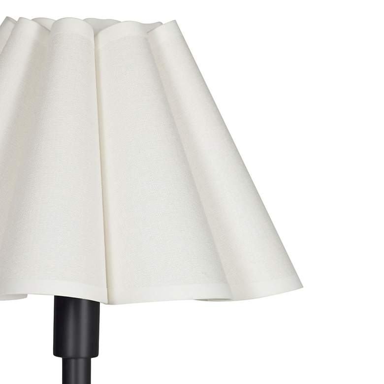 Image 2 Polly Buffet Lamp (Blackened Brass with White Scalloped Shade) more views