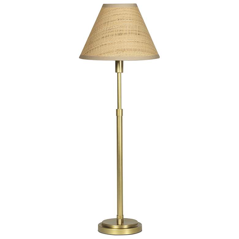 Image 1 Polly Buffet Lamp (Natural Brass with Rattan Shade)