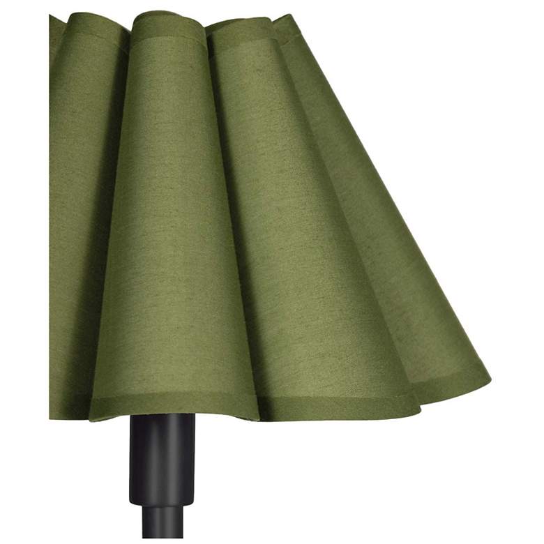 Image 3 Polly Double Arm Table Lamp (Blackened Brass with Green Shade) more views