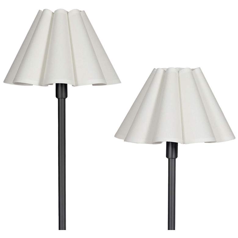 Image 4 Polly Double Arm Table Lamp (Blackened Brass with White Shade) more views