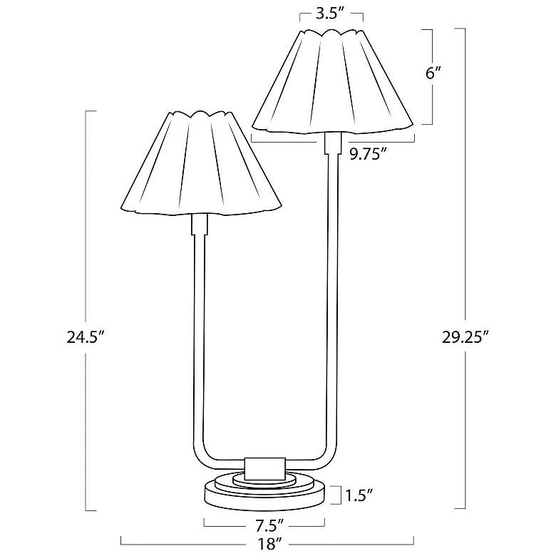 Image 5 Polly Double Arm Table Lamp (Blackened Brass with White Shade) more views