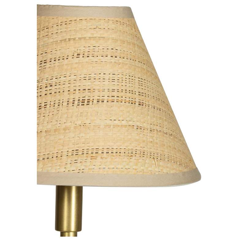 Image 2 Polly Double Arm Table Lamp (Natural Brass with Rattan Shade) more views