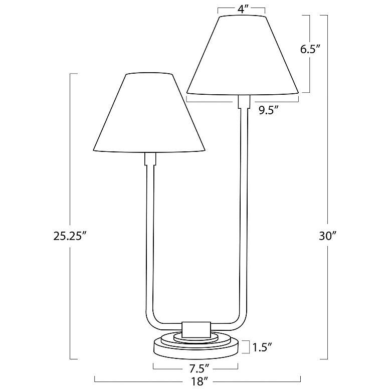 Image 5 Polly Double Arm Table Lamp (Natural Brass with Rattan Shade) more views