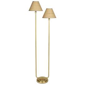 Image1 of Polly Floor Lamp (Natural Brass with Rattan Shade)