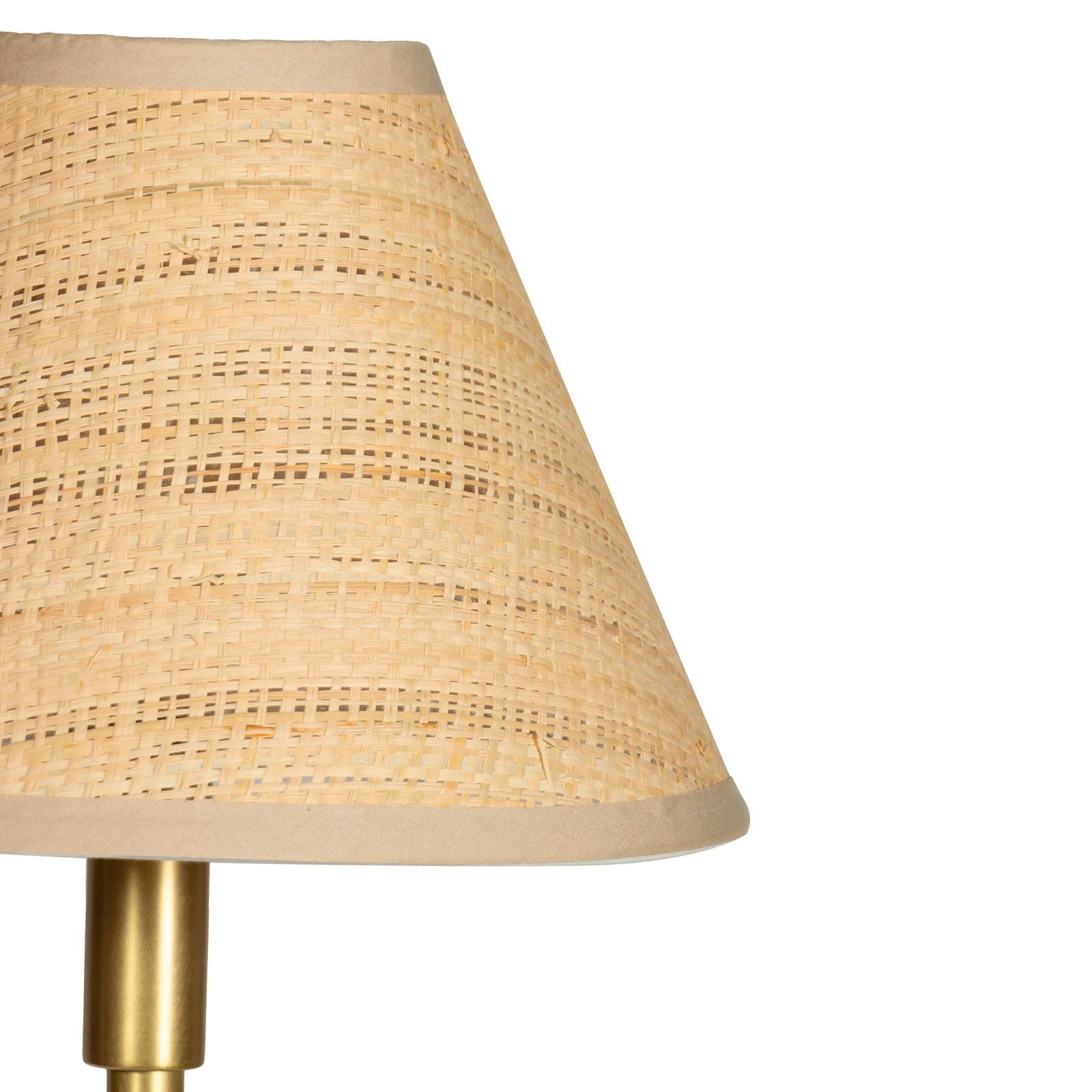 Image 2 Polly Floor Lamp (Natural Brass with Rattan Shade) more views