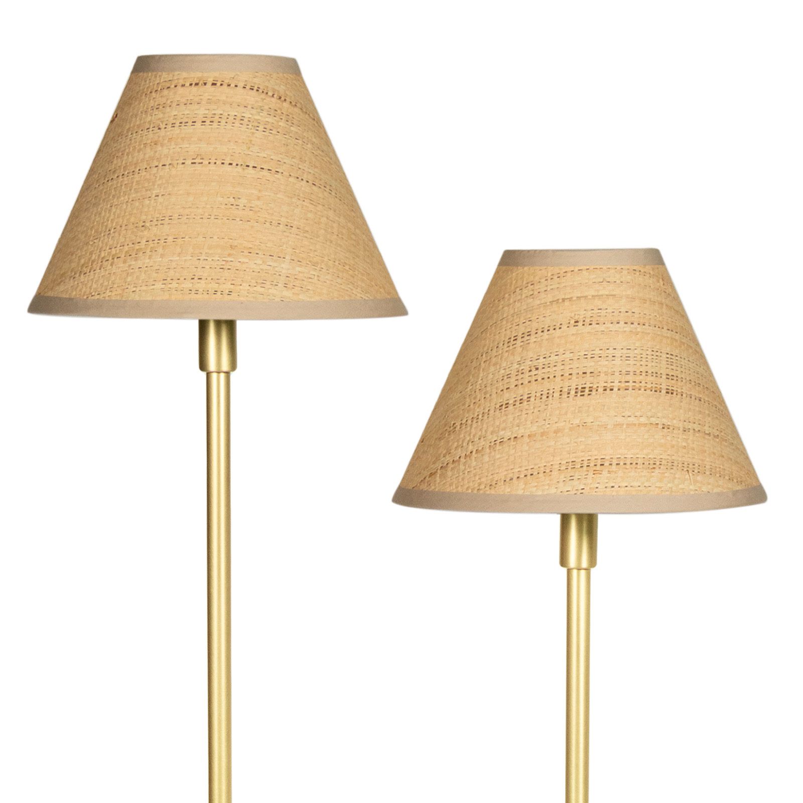Image 4 Polly Floor Lamp (Natural Brass with Rattan Shade) more views