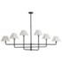 Polly Metal Chandelier (Blackened Brass with White Scalloped Shade)
