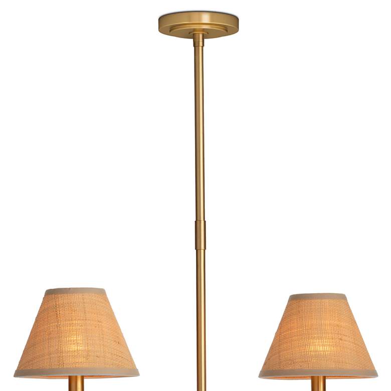 Image 3 Polly Metal Chandelier (Natural Brass with Rattan Shades) more views