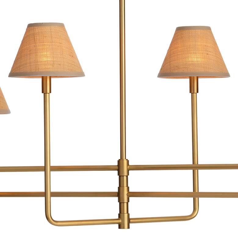 Image 4 Polly Metal Chandelier (Natural Brass with Rattan Shades) more views