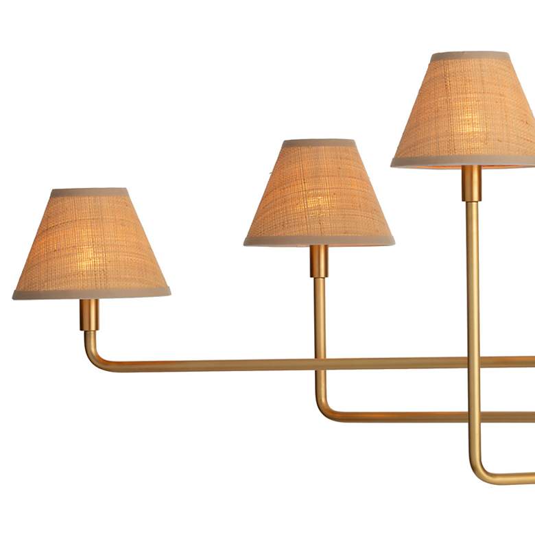 Image 5 Polly Metal Chandelier (Natural Brass with Rattan Shades) more views