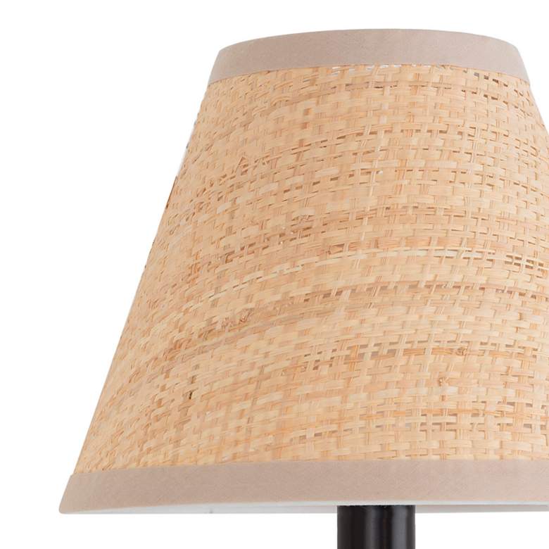 Image 3 Polly Sconce Single (Blackened Brass with Rattan Shade) more views