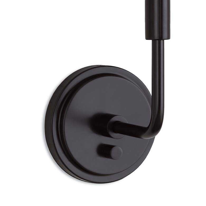 Image 4 Polly Sconce Single (Blackened Brass with Rattan Shade) more views