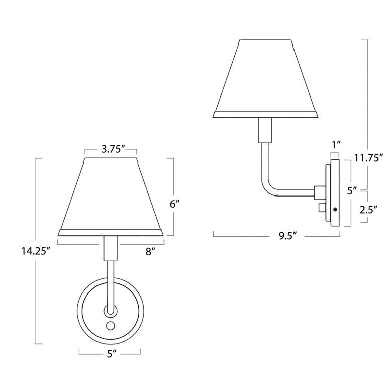 Image 5 Polly Sconce Single (Natural Brass with Rattan Shade) more views