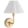 1_Polly Sconce Single (Natural Brass with White Scalloped Shade)
