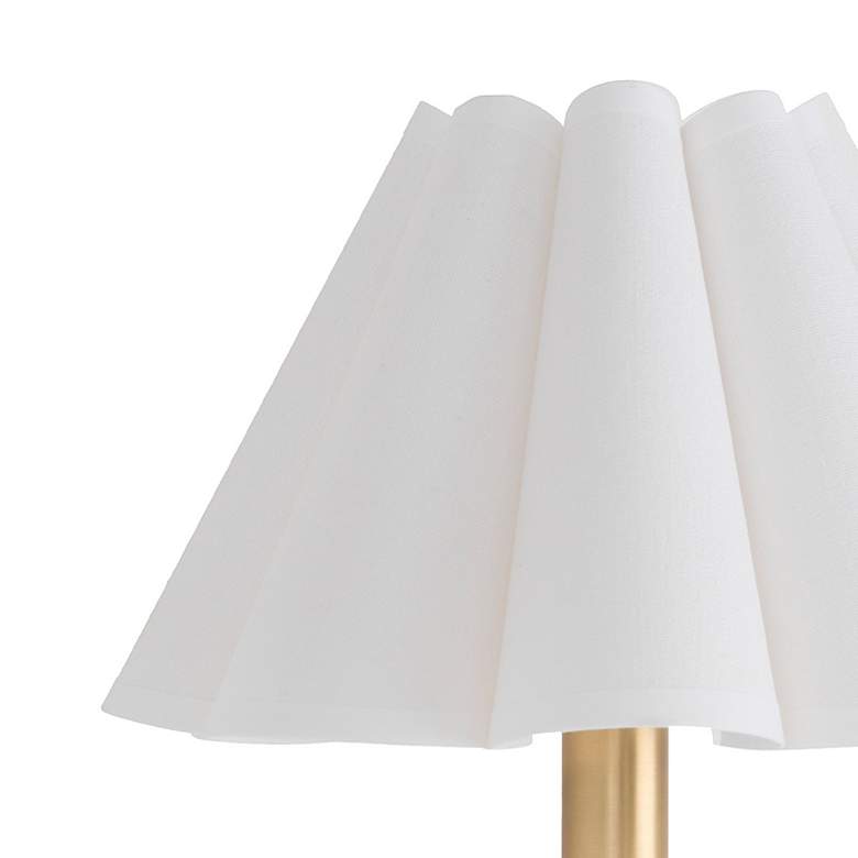 Image 2 Polly Sconce Single (Natural Brass with White Scalloped Shade) more views