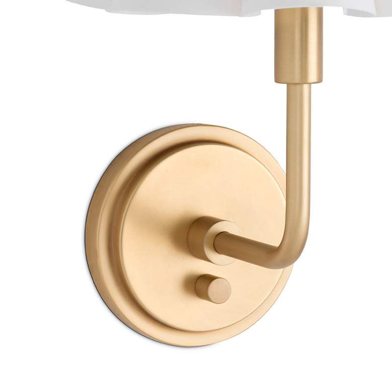 Image 3 Polly Sconce Single (Natural Brass with White Scalloped Shade) more views