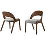 6_Polly Set of 2 Mid-Century Dining Chairs in Gray Upholstery and Walnut more views