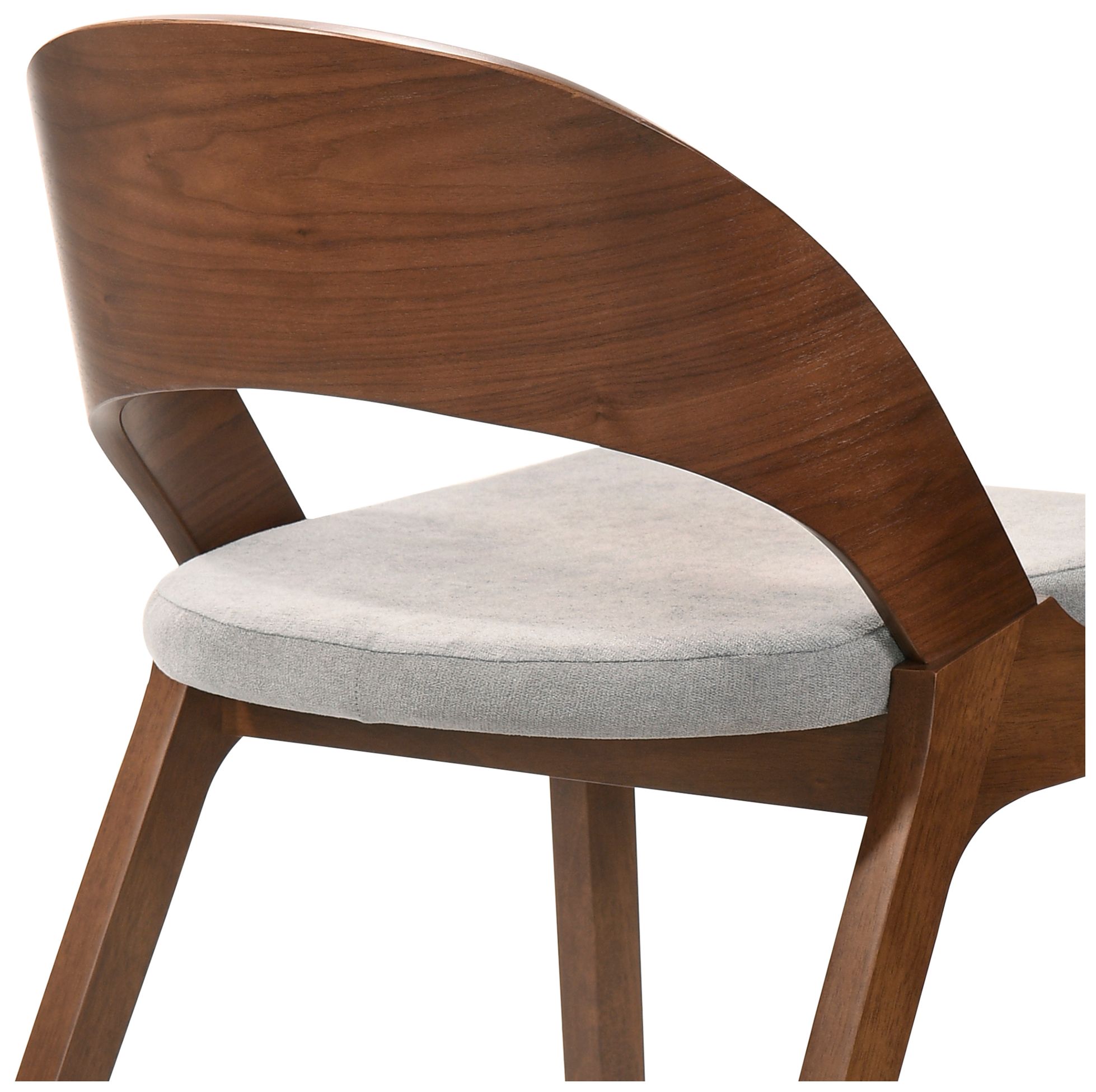 Image 7 Polly Set of 2 Mid-Century Dining Chairs in Gray Upholstery and Walnut more views