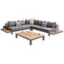 Polo 4 piece Outdoor Sectional Set with Modern Accent Pillows