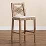 2_Poltak 24" Wood Natural Rattan and Wood Counter Stool