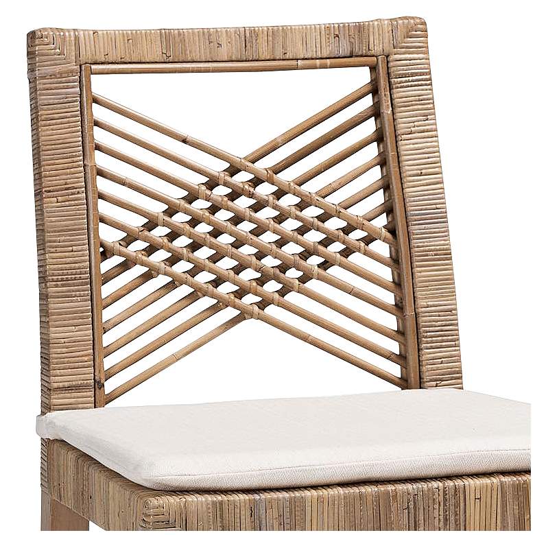 Image 4 Poltak 24" Wood Natural Rattan and Wood Counter Stool more views