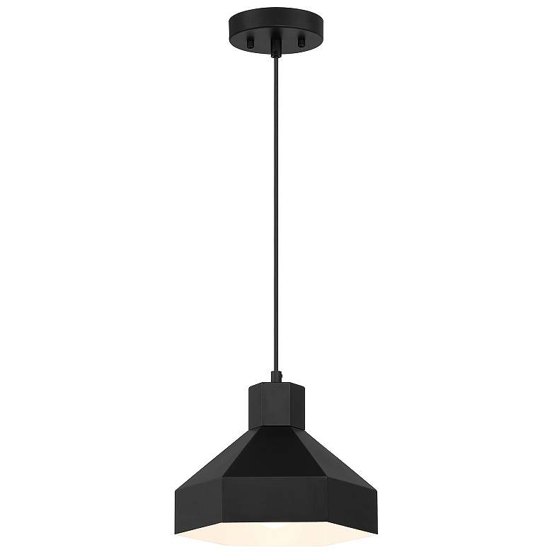Image 1 Poly 11" Wide Matte Black Mini Pendant