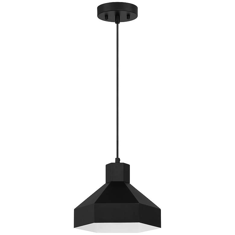 Image 2 Poly 11" Wide Matte Black Mini Pendant more views