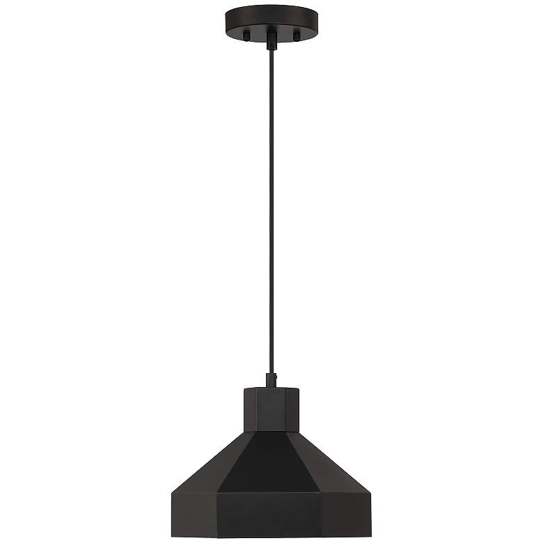 Image 3 Poly 11" Wide Matte Black Mini Pendant more views