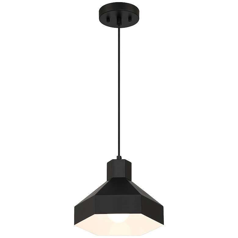 Image 4 Poly 11" Wide Matte Black Mini Pendant more views