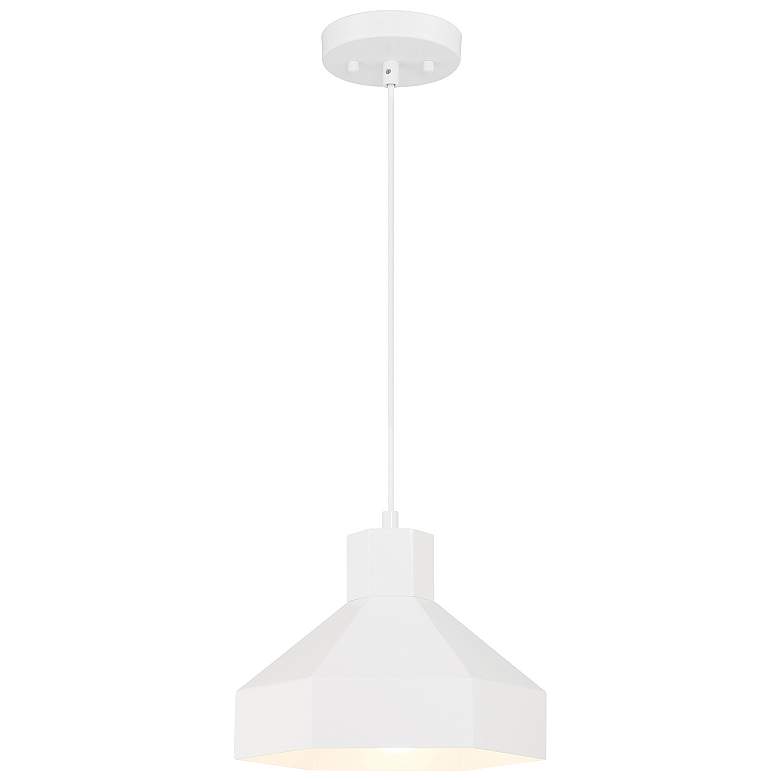 Image 1 Poly 11" Wide Matte White Mini Pendant