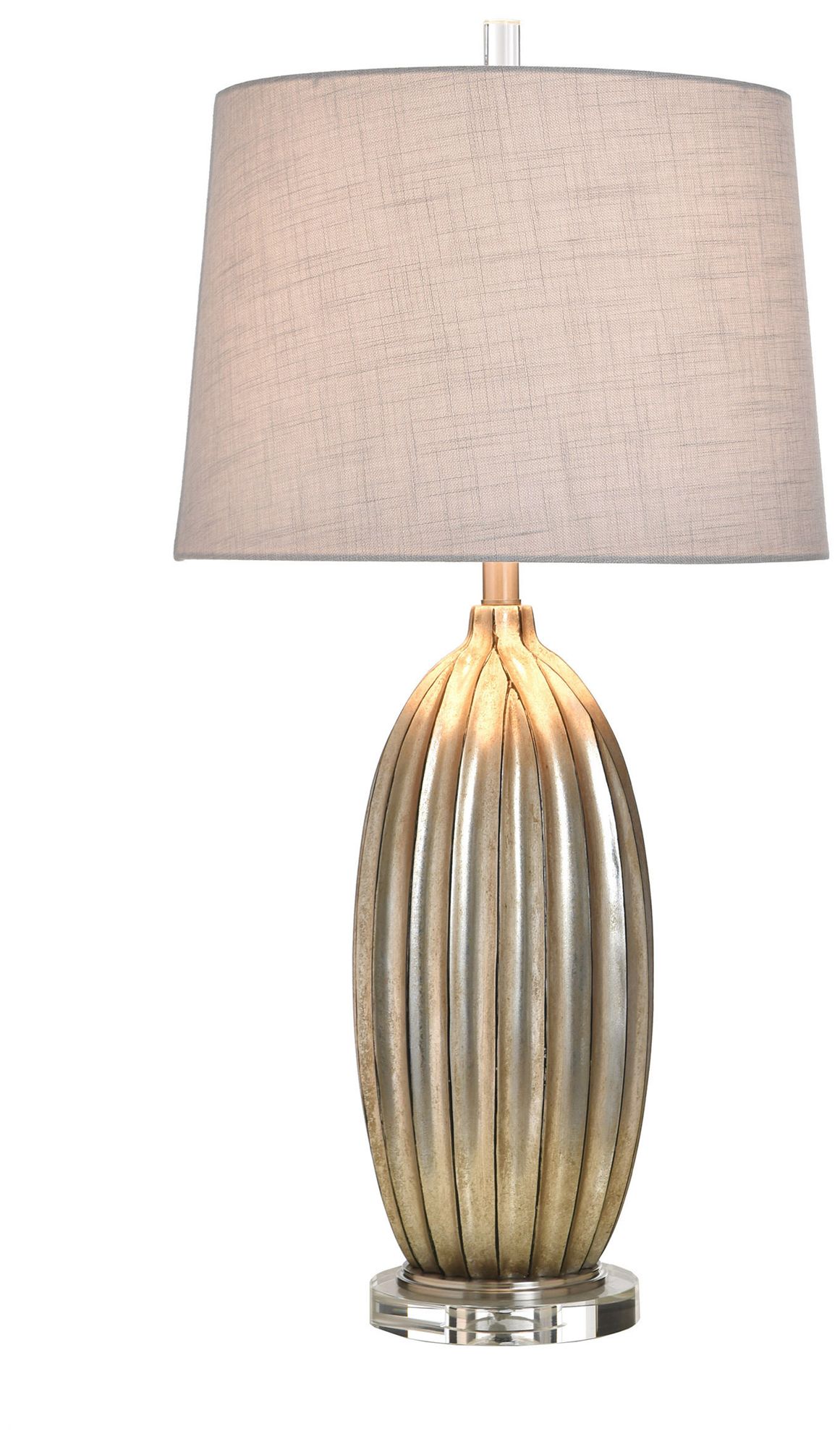 Image 2 Poly 33" High Laslo Silver Table Lamp with White Shade more views