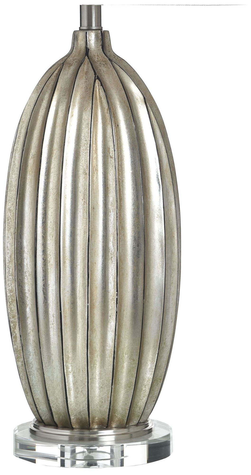 Image 3 Poly 33" High Laslo Silver Table Lamp with White Shade more views