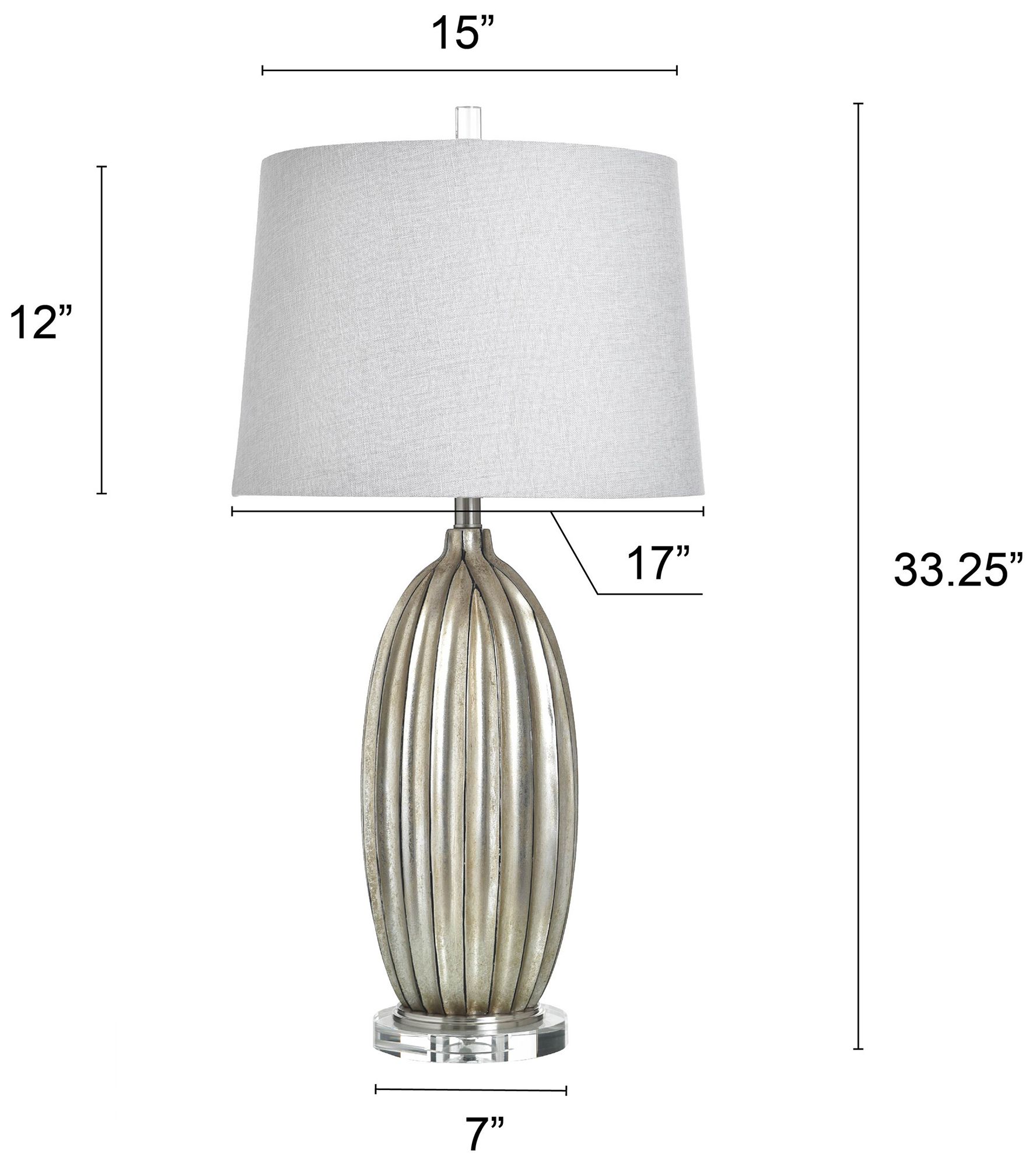 Image 6 Poly 33" High Laslo Silver Table Lamp with White Shade more views