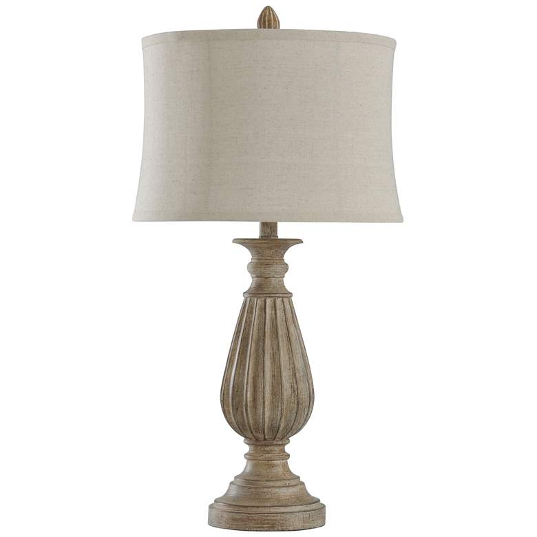 Image 1 Poly Table Lamp - Brown With Black Tint - Beige