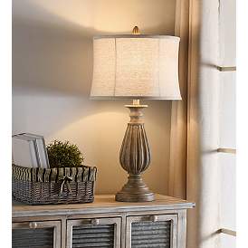 Image1 of Poly Table Lamp - Brown With Black Tint - Beige