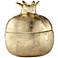 Pomegranate 5 1/4" High Shiny Gold Decorative Jar with Lid