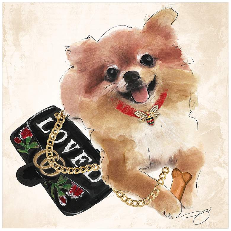 Image 2 Pomeranian Unframed 23 1/4" Square Glass Graphic Wall Art