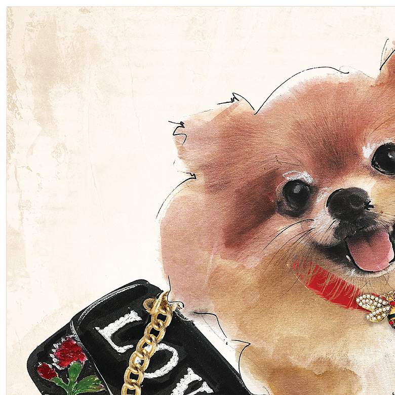 Image 3 Pomeranian Unframed 23 1/4" Square Glass Graphic Wall Art more views