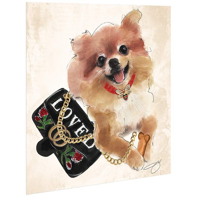Image 4 Pomeranian Unframed 23 1/4" Square Glass Graphic Wall Art more views