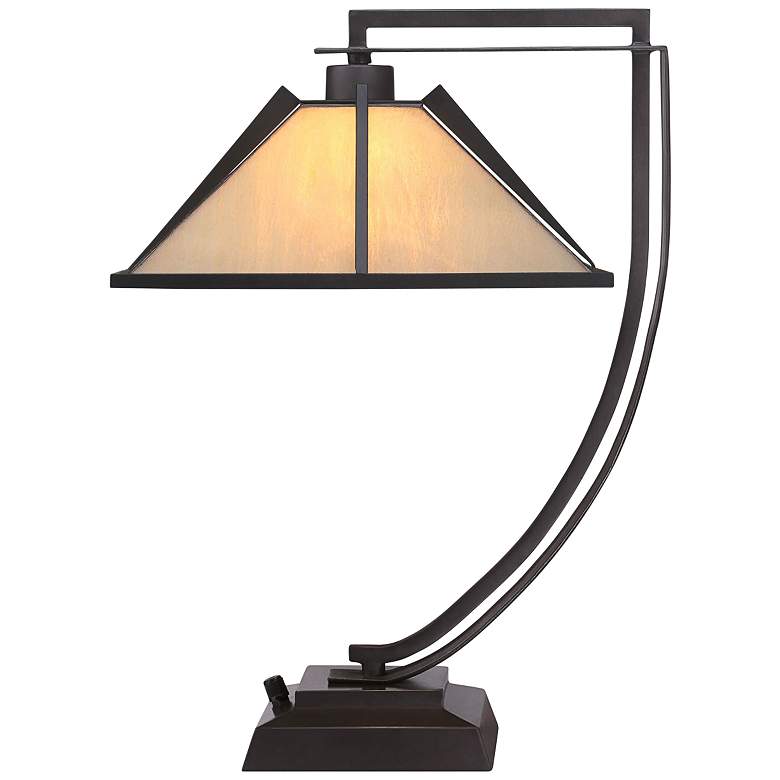 Image 4 Pomeroy Vintage Bronze Metal Tiffany Style Accent Table Lamp more views